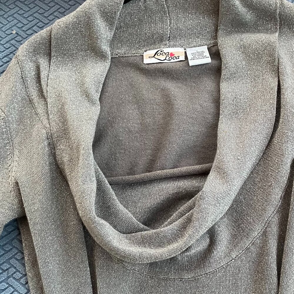 Silver glitter Cowl Neck Top